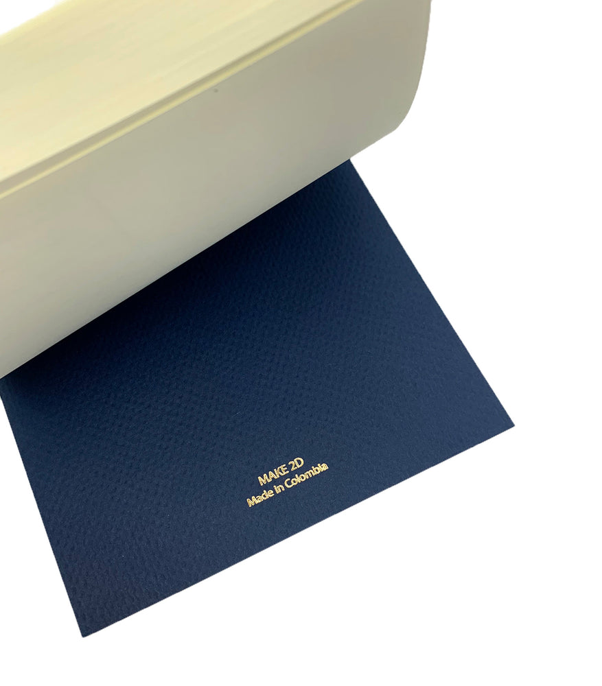 
                
                    Load image into Gallery viewer, TO-DO LIST NOTEPAD GOLD FOILED COVER DETAIL, CARDBOARD COVER COLOR BLUE, TO-DO’S PRIORITIES NOTES INTERIOR PAPER IVORY-COLORED 90 GMS, ACID FREE PAPER, GOLD SCREWS WITH PRE-PERFORATED DETACHABLE SHEETS MADE IN COLOMBIA BY MAKE2D
                
            